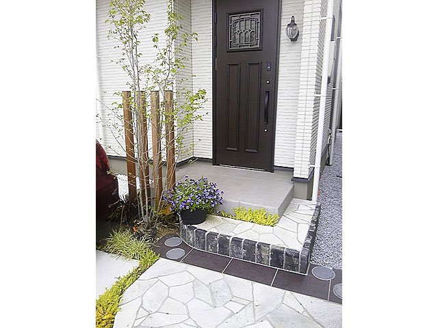 Greenery Entrance Garden of Wooden Deck and Wall